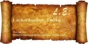 Lackenbacher Emőke névjegykártya